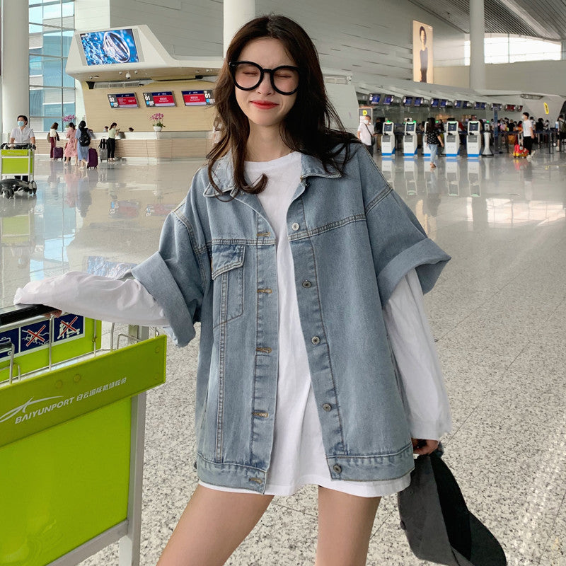 Half-sleeve Denim Jacket Women Loose Tide Half-sleeve Denim Jacket Women Loose Tide