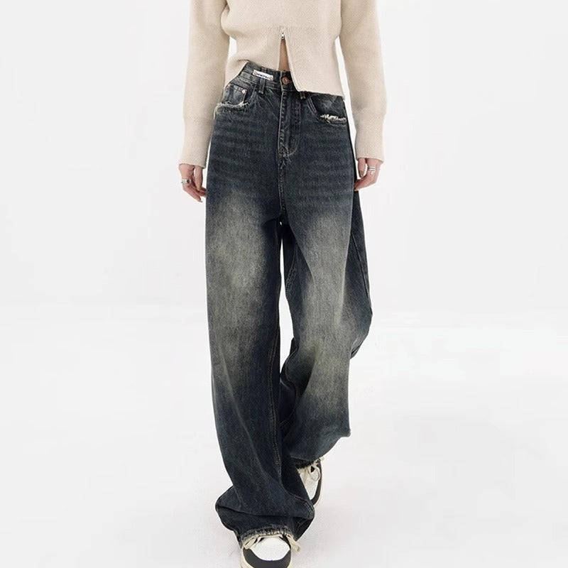 Plus Size High Waist Loose And Slimming Straight Wide Leg Jeans For Women Plus Size High Waist Loose And Slimming Straight Wide Leg Jeans For Women