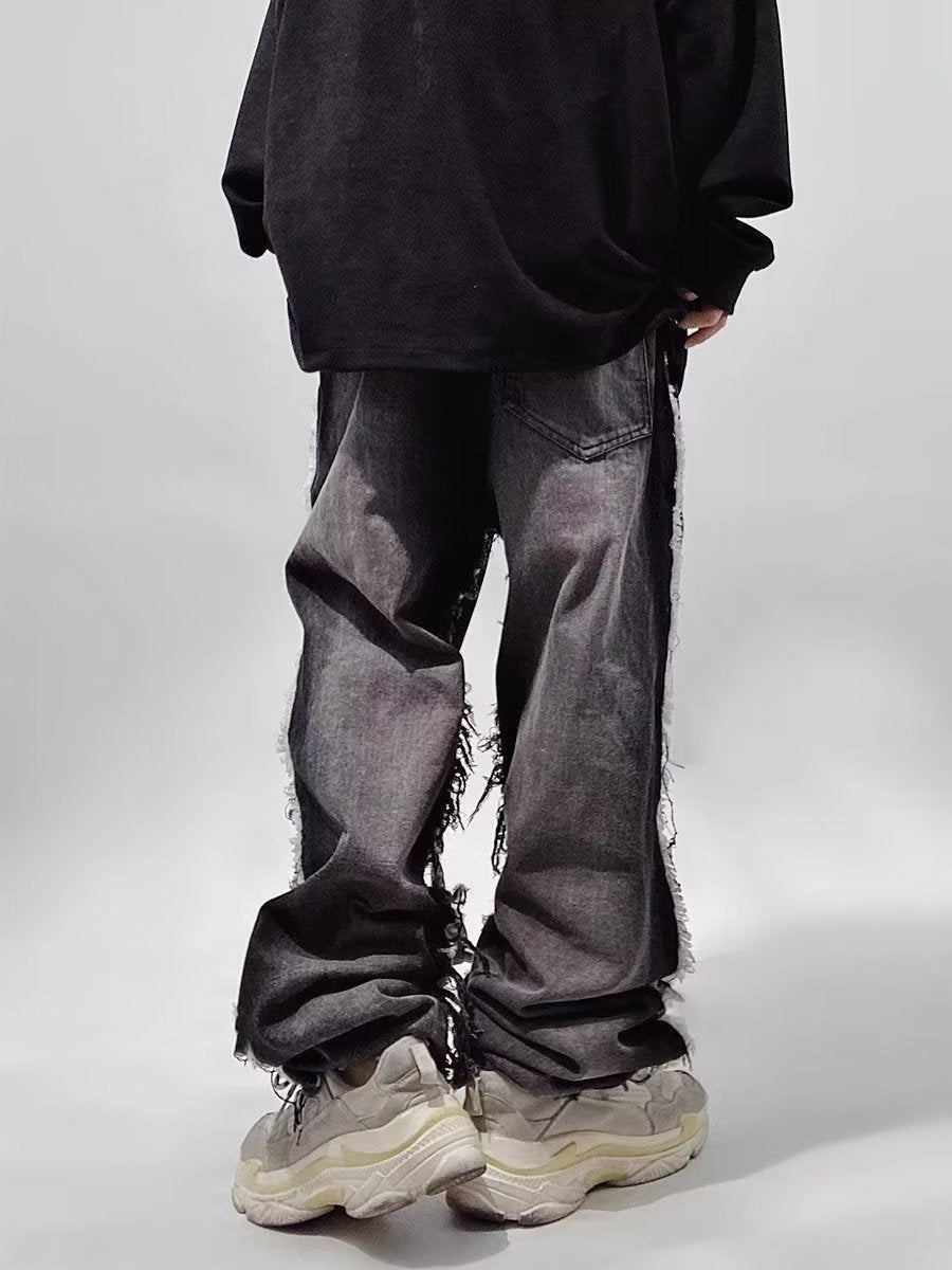 Plus Size Workwear Jeans Men's Retro Distressed Straight Mopping Pants Men Plus Size Workwear Jeans Men's Retro Distressed Straight Mopping Pants Men