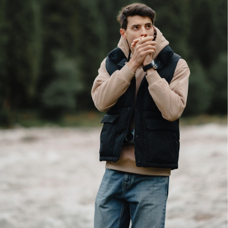 White Duck Down Three-proof Vest Down Jacket Coat For Men White Duck Down Three-proof Vest Down Jacket Coat For Men