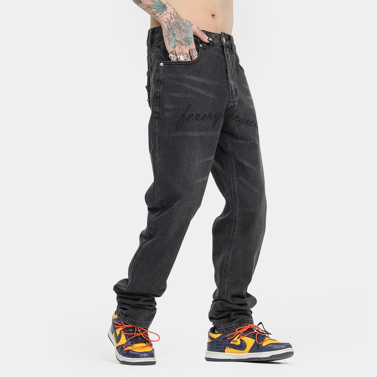 American-style Slim Fit Stretch-free High Street Retro Washed Jeans American-style Slim Fit Stretch-free High Street Retro Washed Jeans