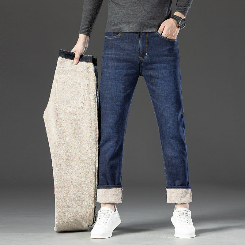 Fleece Lined Padded Warm Keeping Jeans For Men Fleece Lined Padded Warm Keeping Jeans For Men