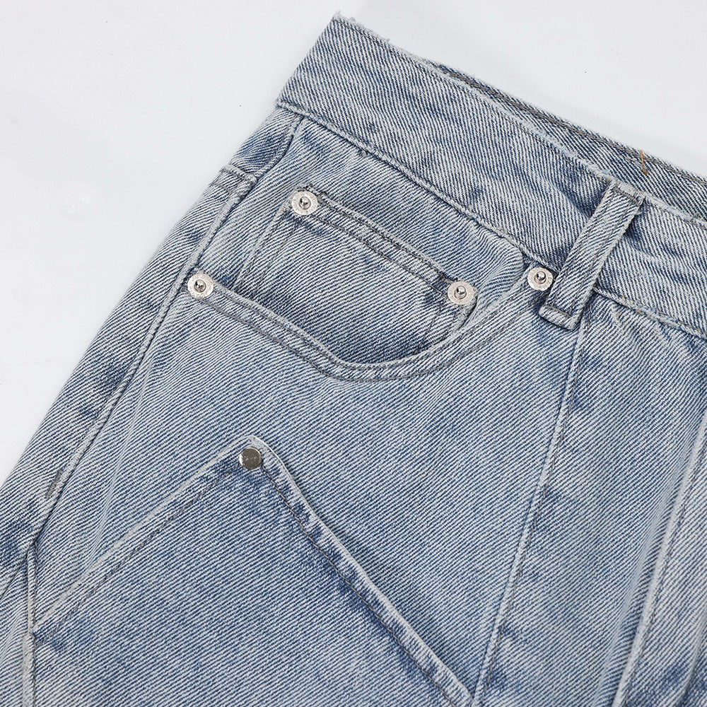 Heavy Industry Washed And Worn Jeans Men Heavy Industry Washed And Worn Jeans Men