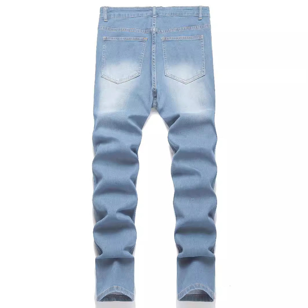 European And American Fashion Worn-out Patch Men's Jeans European And American Fashion Worn-out Patch Men's Jeans