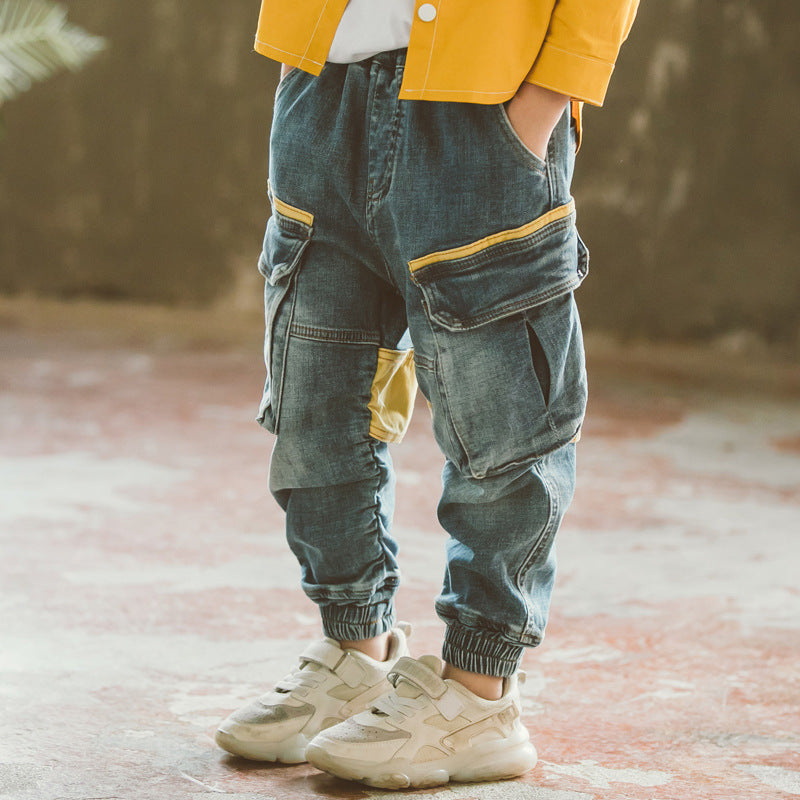 Boys Spring And Autumn Denim Overalls Trousers Boys Spring And Autumn Denim Overalls Trousers