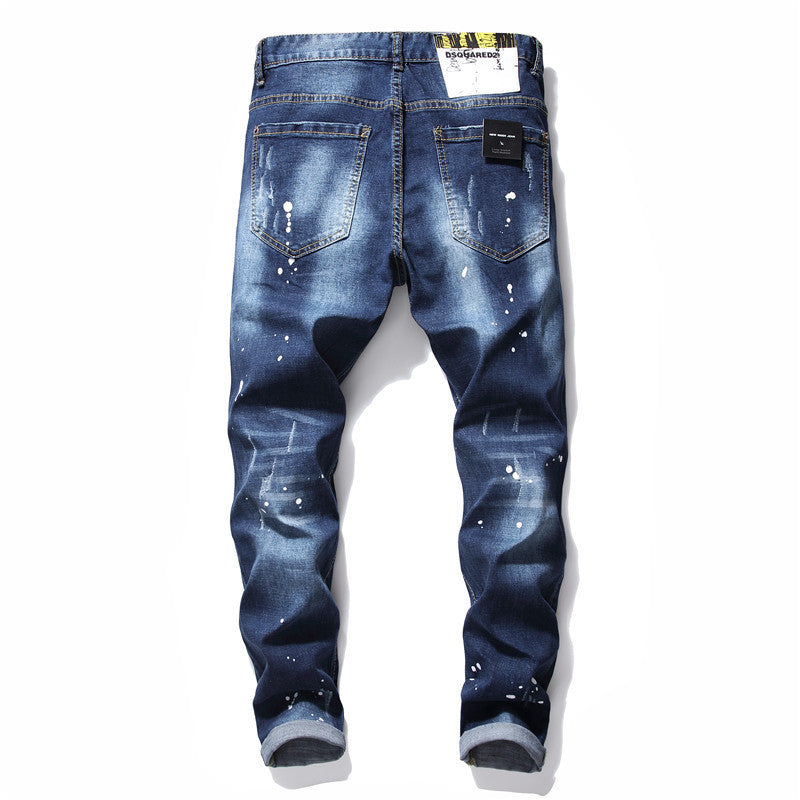 men jeans famous D2 Men slim jeans pants mens denim trousers zipper blue hole Pencil Pants men jeans famous D2 Men slim jeans pants mens denim trousers zipper blue hole Pencil Pants