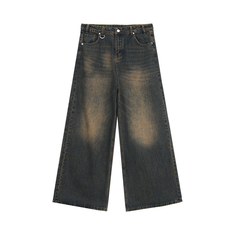 Fashion Retro Washed Straight Jeans Men Fashion Retro Washed Straight Jeans Men