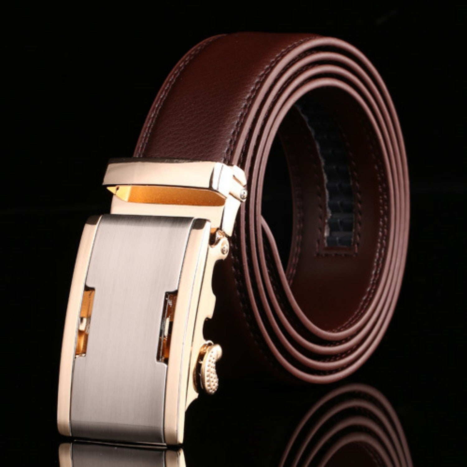 Men's Automatic Buckle Cowhide Belt Men's Automatic Buckle Cowhide Belt