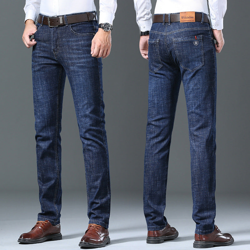Jeans Men's Straight Loose Casual Pants Fleece-lined Thickened Men's Pants Jeans Men's Straight Loose Casual Pants Fleece-lined Thickened Men's Pants