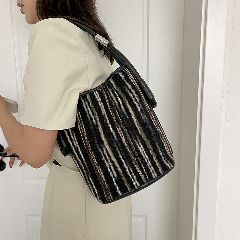 Canvas Bucket Bags For Women Summer Popular New Fashion Color Contrast Canvas Bucket Bags For Women Summer Popular New Fashion Color Contrast