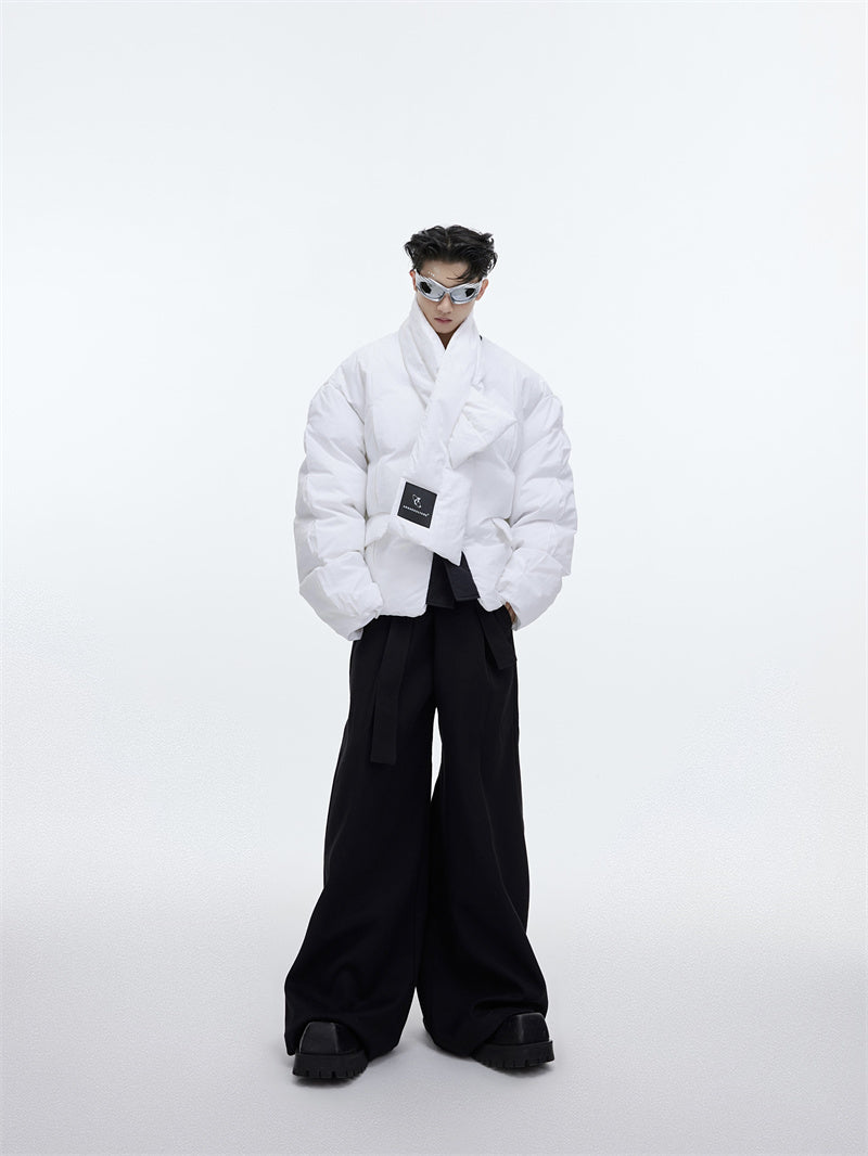 Men Design Cotton-padded Jackets With Scarves Men Design Cotton-padded Jackets With Scarves