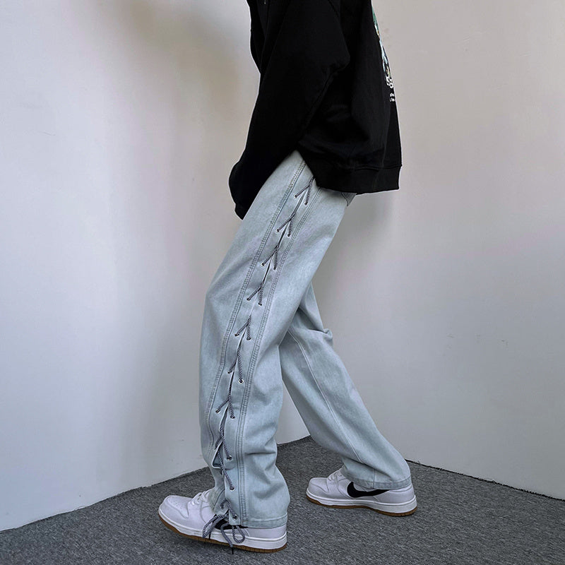 Hiphop High Street American Jeans Design Niche Wide Leg Pants For Men Hiphop High Street American Jeans Design Niche Wide Leg Pants For Men