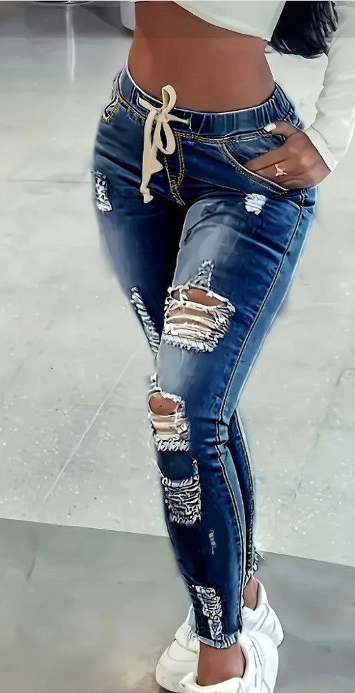 European And American Women's Clothing Jeans For Women Amazon Exclusive Elastic Waist High Elasticity European And American Women's Clothing Jeans For Women Amazon Exclusive Elastic Waist High Elasticity