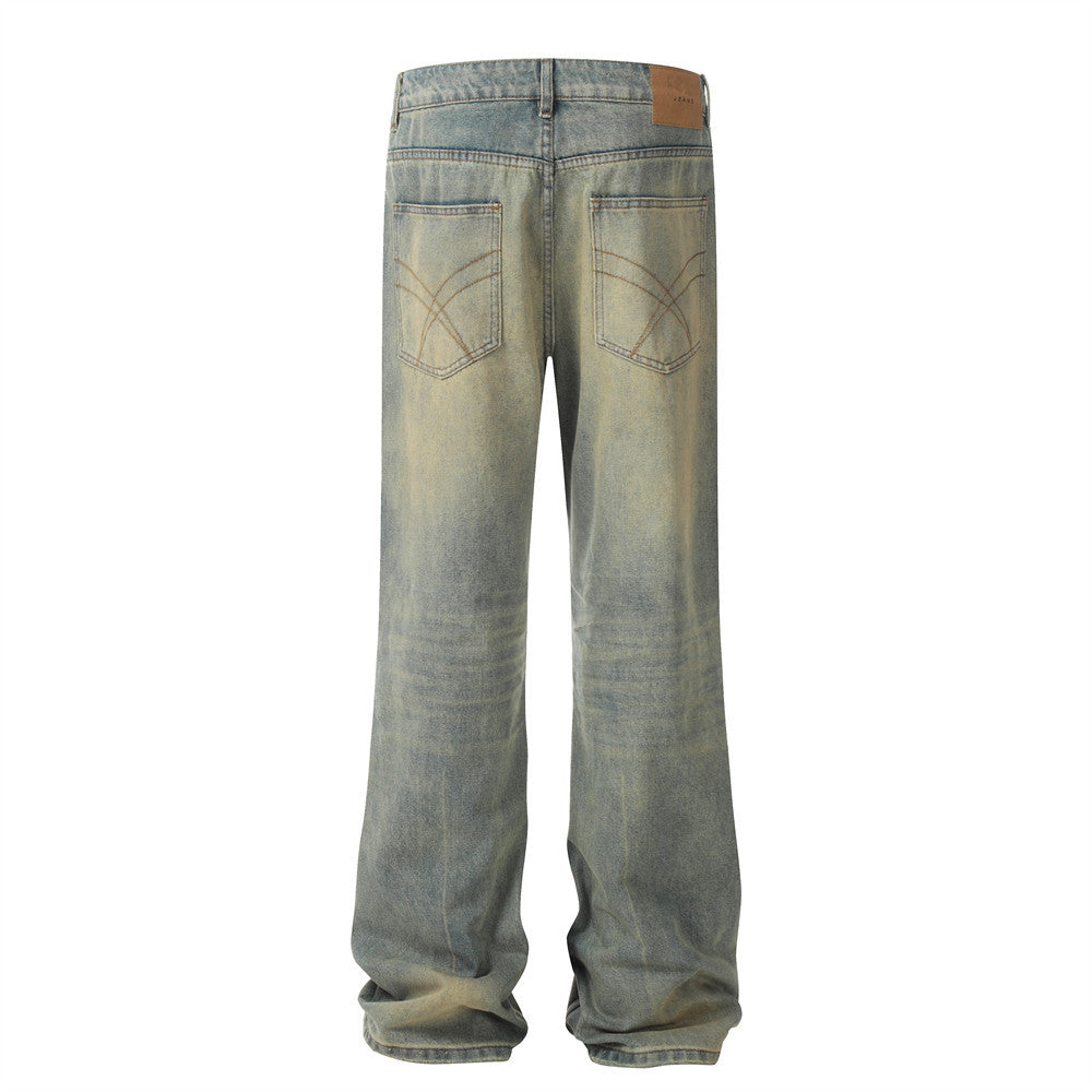 Heavy Industry Washing Hole Denim Trousers Men Heavy Industry Washing Hole Denim Trousers Men