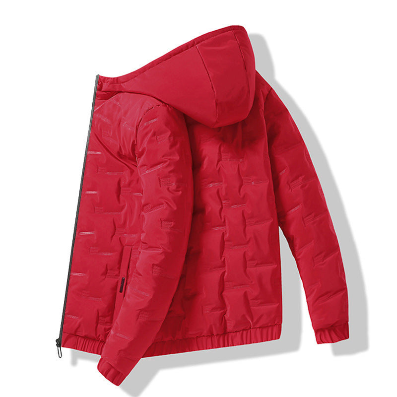 Men's Hooded Thick Solid Color Slim Casual Cotton Coat Men's Hooded Thick Solid Color Slim Casual Cotton Coat