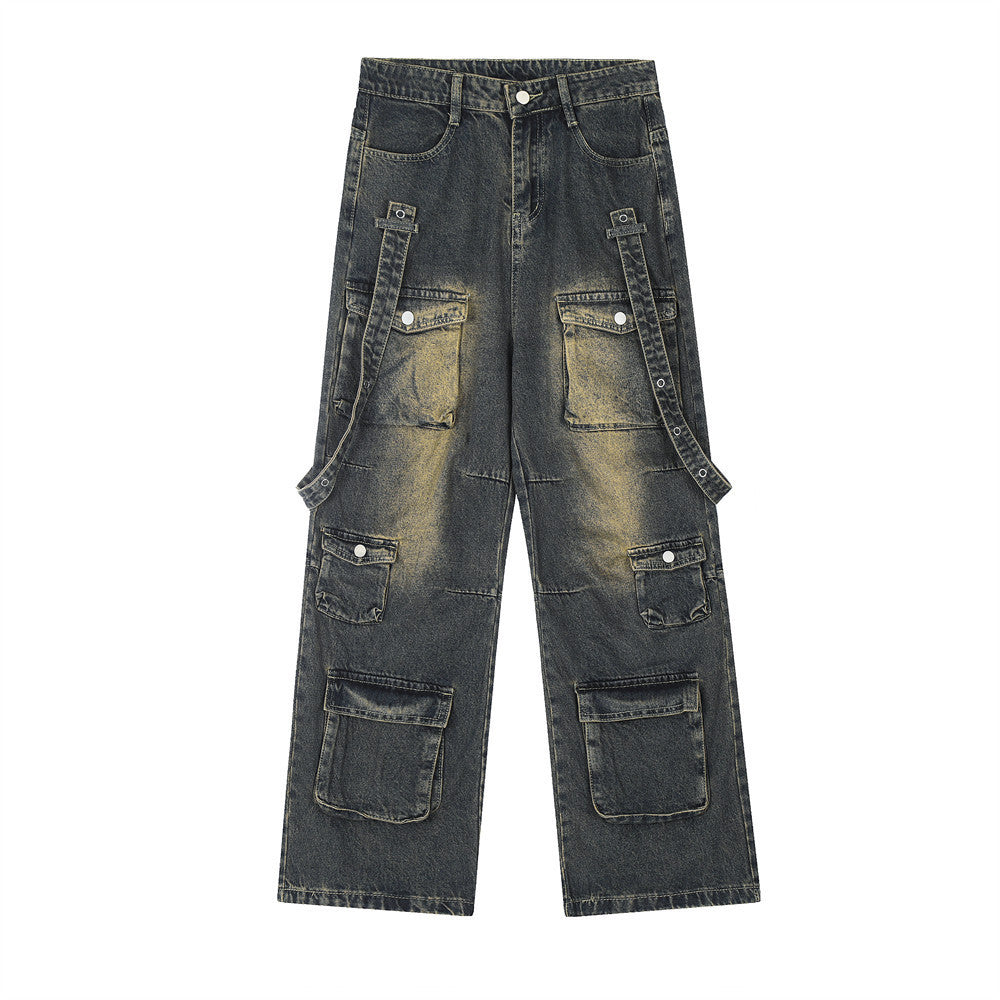 Functional Multi-pocket Workwear Jeans For Men Functional Multi-pocket Workwear Jeans For Men