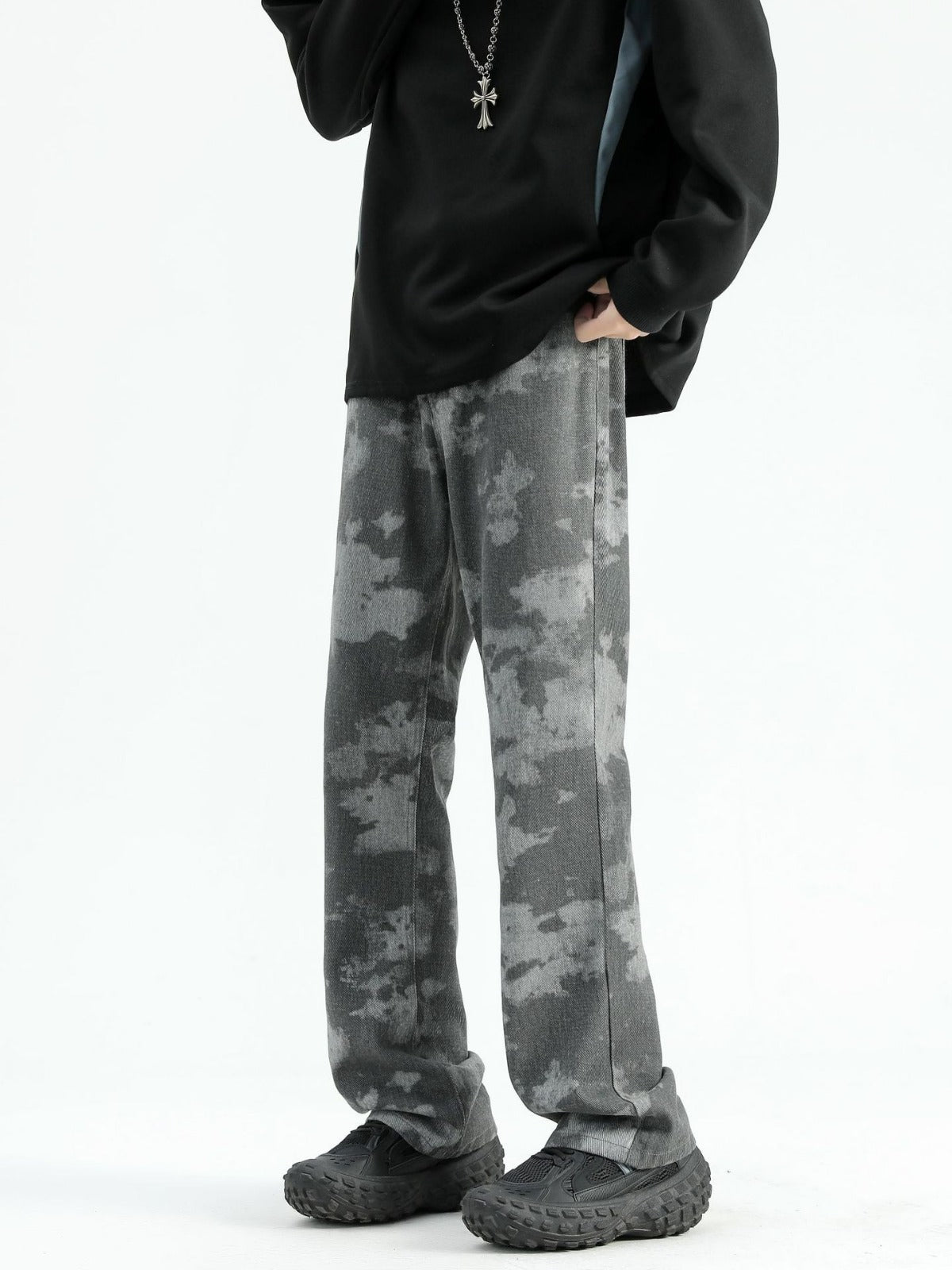 Fashionable Tie-dyed Printed Skinny Jeans For Men Fashionable Tie-dyed Printed Skinny Jeans For Men