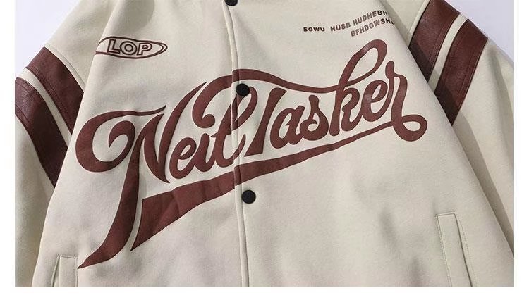 Baseball Uniform Jacket Loose Letters Men And Women Couple Jackets Baseball Uniform Jacket Loose Letters Men And Women Couple Jackets