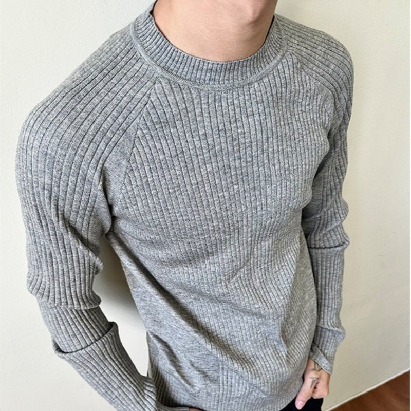 Sunken Stripe Knitted Loose Sweater Sunken Stripe Knitted Loose Sweater