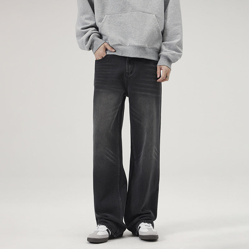 Washed Distressed Loose Jeans For Men Washed Distressed Loose Jeans For Men