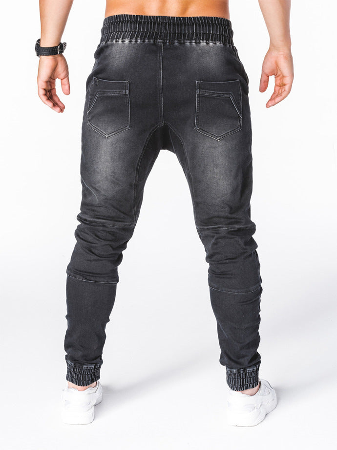 Washed Denim Casual Pants Bunch Jeans Washed Denim Casual Pants Bunch Jeans