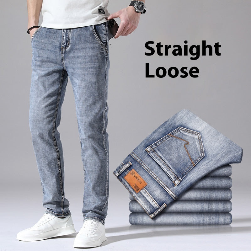 Retro Thin Jeans Straight Loose Casual Trousers Men Retro Thin Jeans Straight Loose Casual Trousers Men