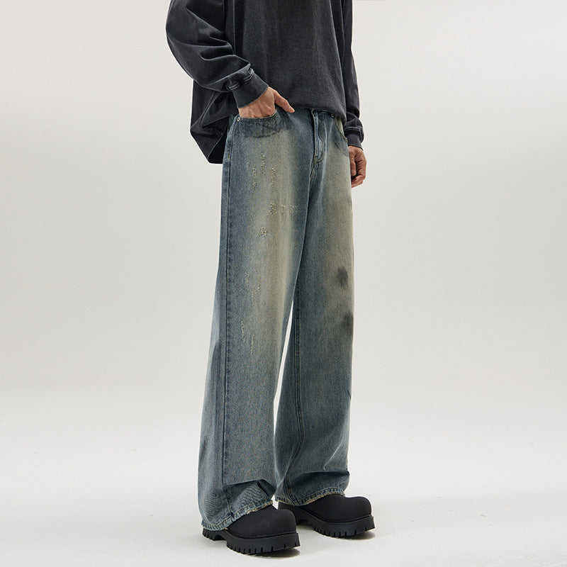 American-style Distressed Fashion Brand Jeans Men American-style Distressed Fashion Brand Jeans Men