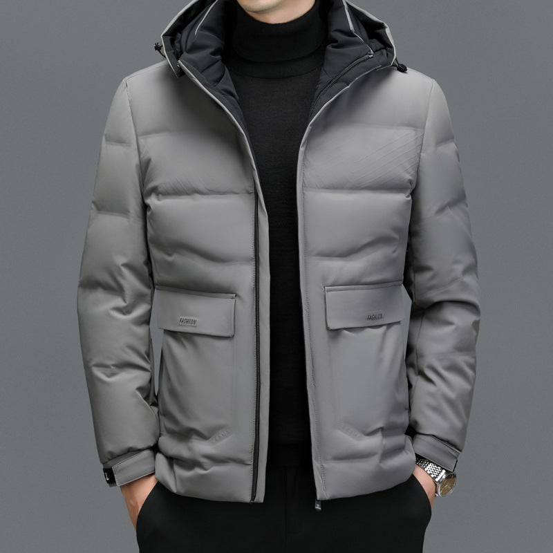 Thick Down Jacket Men's Short Detachable Hat Warm Thick Down Jacket Men's Short Detachable Hat Warm