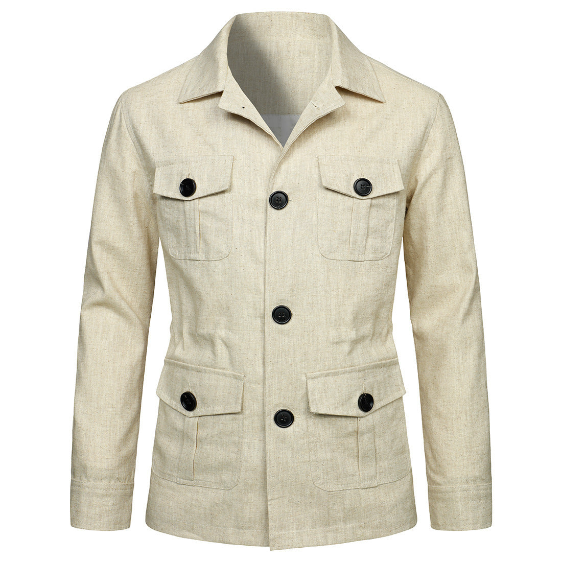 Lapel Multi-pocket Workwear Jacket Men Lapel Multi-pocket Workwear Jacket Men