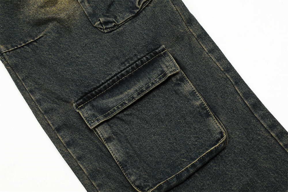 Functional Multi-pocket Workwear Jeans For Men Functional Multi-pocket Workwear Jeans For Men