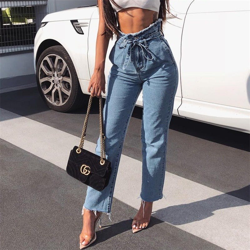 vintage tassels high waist jeans with gu charge women summer autumn vintage tassels high waist jeans with gu charge women summer autumn