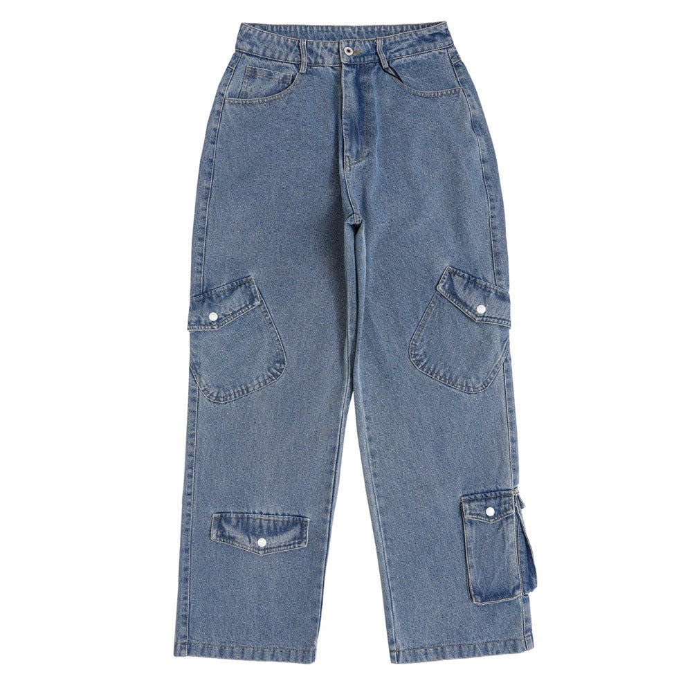Fashion Personality Multi-pocket Workwear Jeans Men Fashion Personality Multi-pocket Workwear Jeans Men