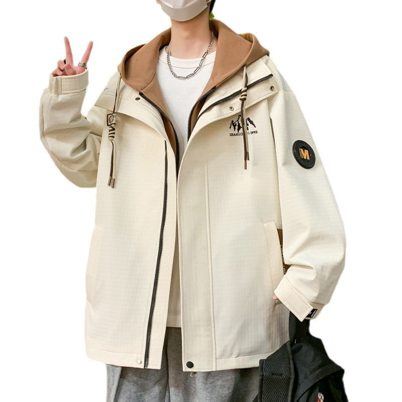 Teen Coat Boys Fake Two Pieces Autumn And Winter Windproof Clothes Teen Coat Boys Fake Two Pieces Autumn And Winter Windproof Clothes