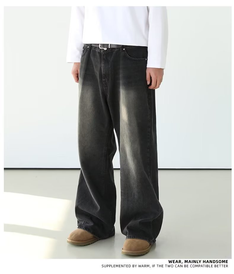 Men's American-style Retro Washed Straight Jeans Men's American-style Retro Washed Straight Jeans