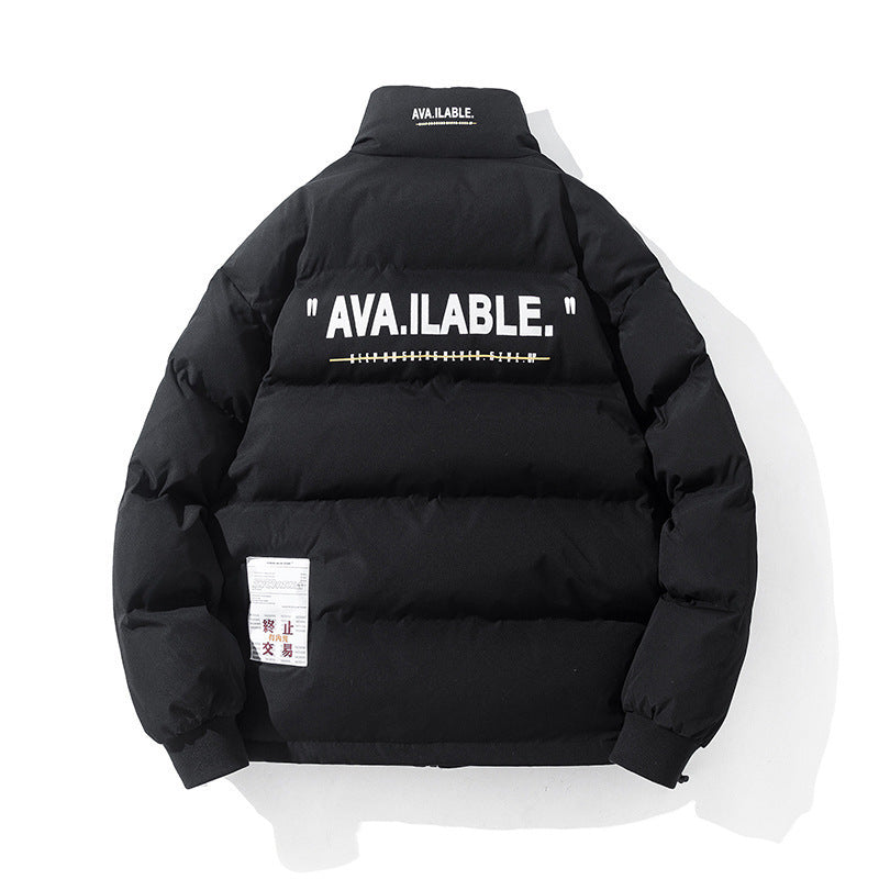 Printed stand collar loose coat Printed stand collar loose coat