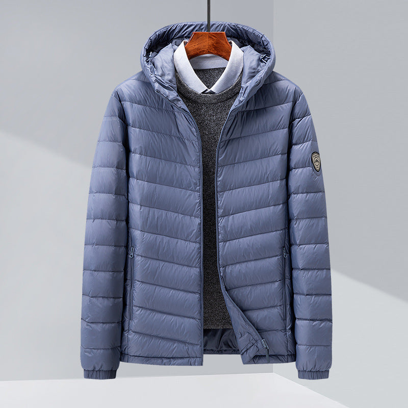 Men's Thin Hood Down Jacket Trendy Korean Slim Fit White Duck Down Men's Thin Hood Down Jacket Trendy Korean Slim Fit White Duck Down