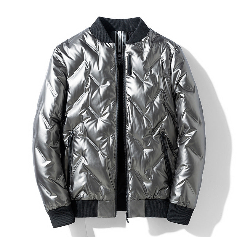 Bright face down jacket men's white duck down cotton padded jacket Bright face down jacket men's white duck down cotton padded jacket