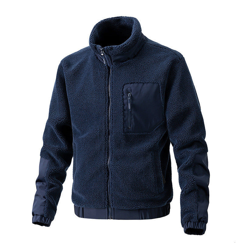 Berber Fleece Coat Men's Autumn And Winter Stand Collar Berber Fleece Coat Men's Autumn And Winter Stand Collar