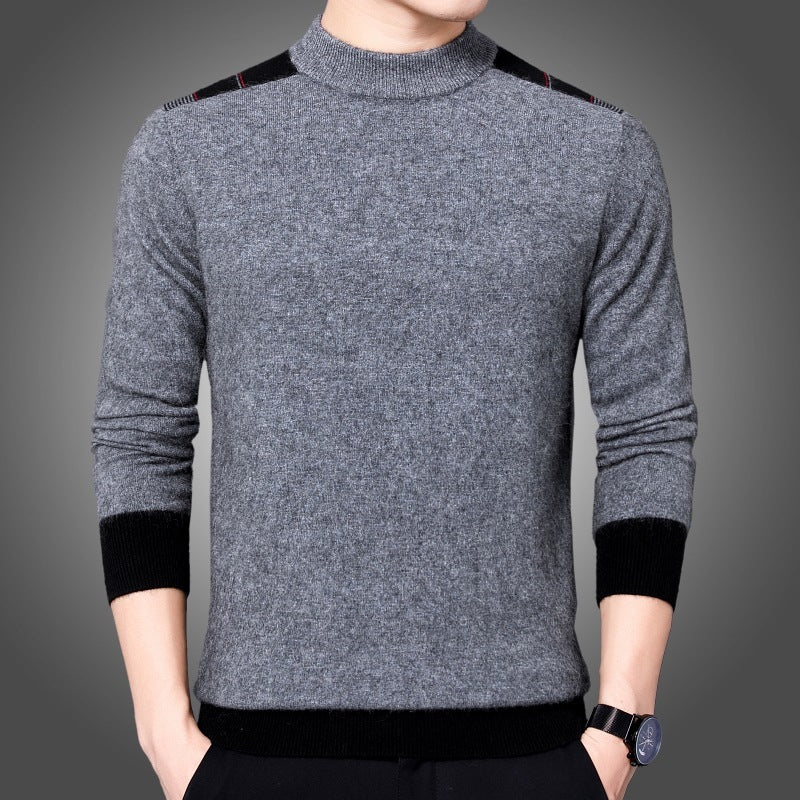 Men's Double-sided Velvet Long-sleeved Bottoming Shirt Mock Neck Sweater Men's Double-sided Velvet Long-sleeved Bottoming Shirt Mock Neck Sweater