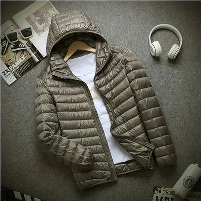 Men's Stand Collar Hooded Short Ultra-thin Down Jacket Men's Stand Collar Hooded Short Ultra-thin Down Jacket