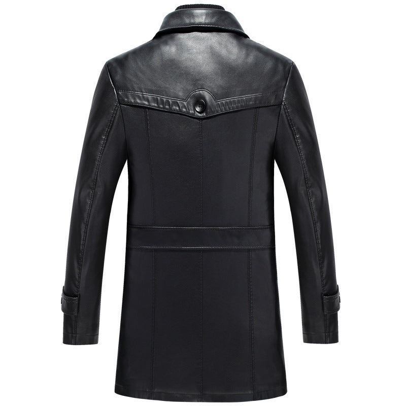 Leather leather men's mid-length sheepskin suit Leather leather men's mid-length sheepskin suit