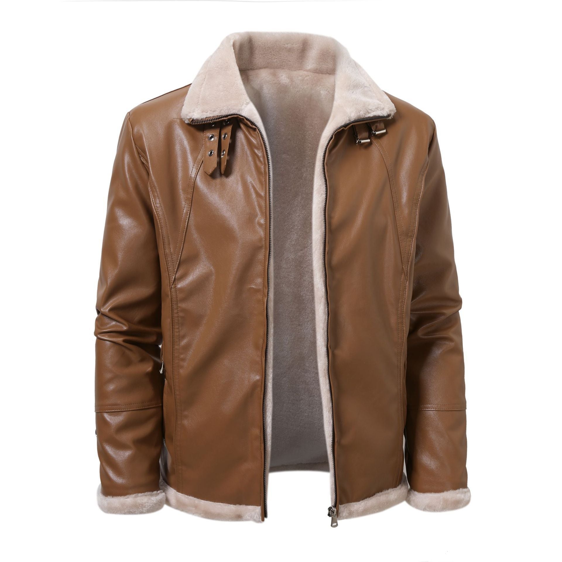 PU Leather Men's Coat Winter Warm PU Leather Men's Coat Winter Warm
