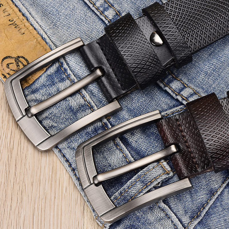 Men's Vintage Cowhide Belt Mesh Embossed Pin Buckle Casual Pants Belt Men's Vintage Cowhide Belt Mesh Embossed Pin Buckle Casual Pants Belt