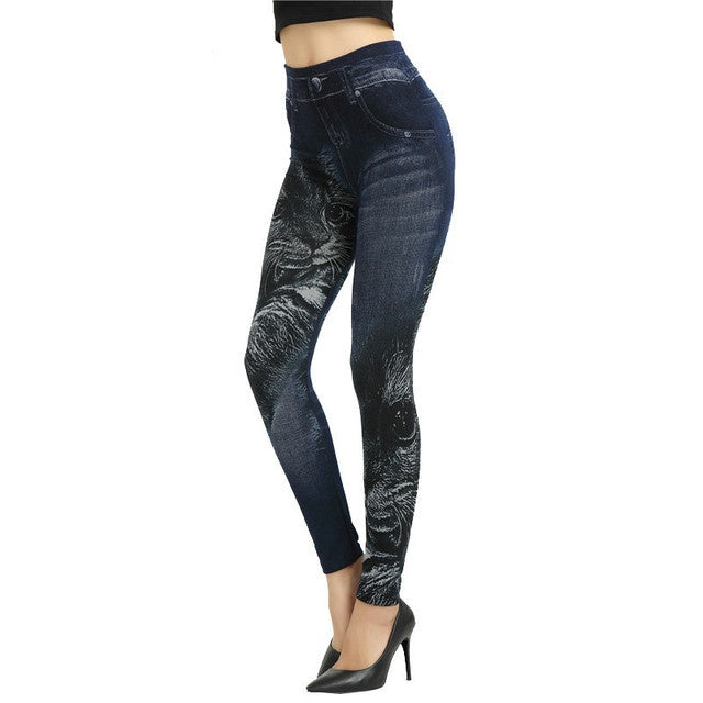 Women Leggings Plus size Faux Denim Jeans Leggings Women Leggings Plus size Faux Denim Jeans Leggings