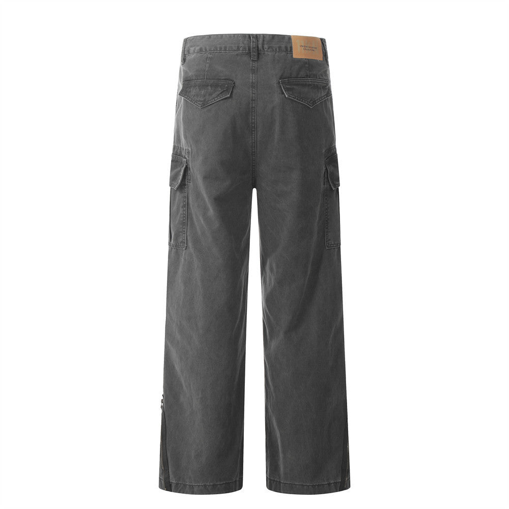 Vintage Fashion Washing Water Cargo Jeans Men Vintage Fashion Washing Water Cargo Jeans Men