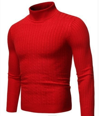 Men's Sweater Casual Retro Twisted Flower Turtleneck Knitting Men's Sweater Casual Retro Twisted Flower Turtleneck Knitting