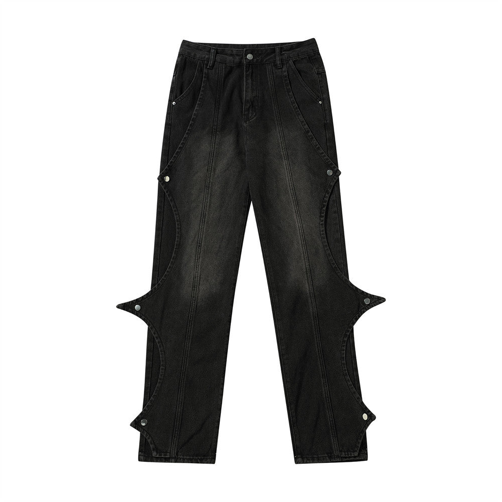 Fashion Rock Stitching Straight Jeans Men Fashion Rock Stitching Straight Jeans Men