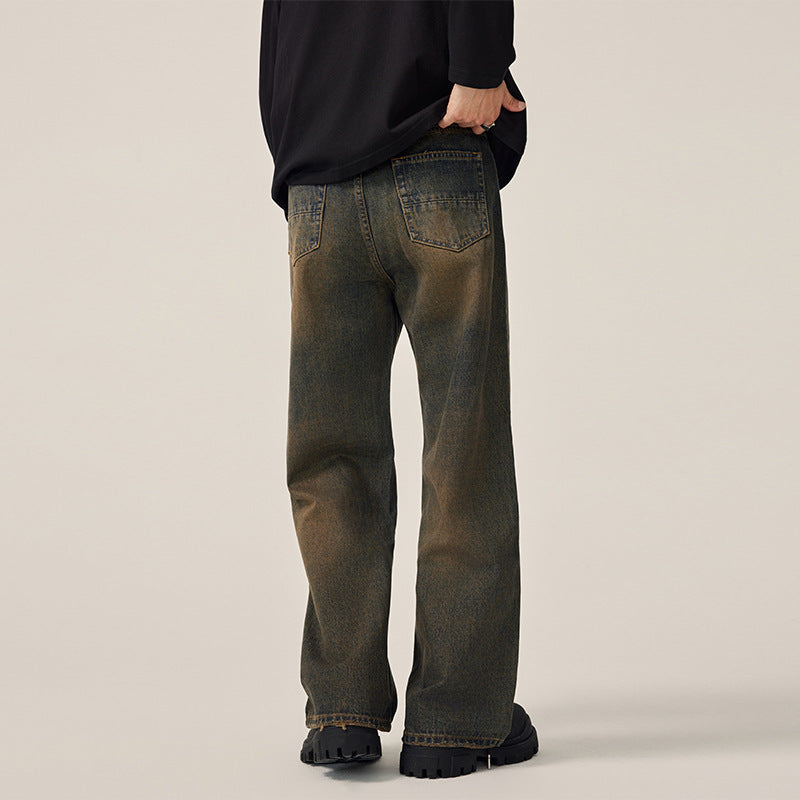Fashion Personalized Washed Worn Jeans Men Fashion Personalized Washed Worn Jeans Men