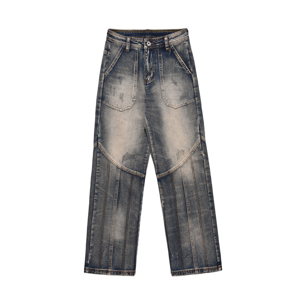 Fashion Personalized Washed Worn Jeans Men Fashion Personalized Washed Worn Jeans Men