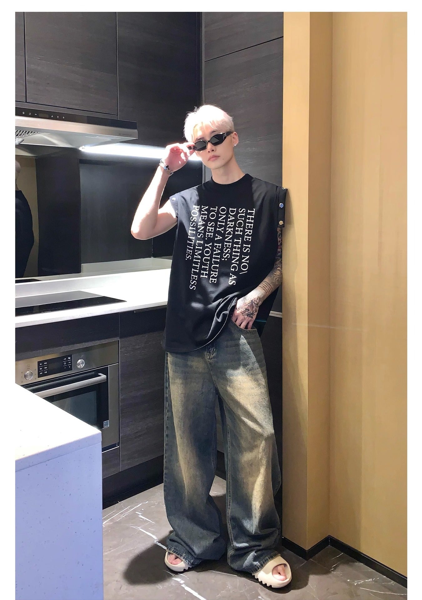 Fashion Retro Washed Straight Jeans Men Fashion Retro Washed Straight Jeans Men